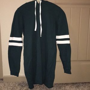 Striped sleeve long hoodie